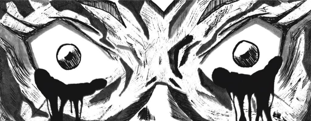 GO cries blood close-up